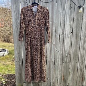 Sweet Salt Black Floral Print Button Front Maxi Dress Size 8